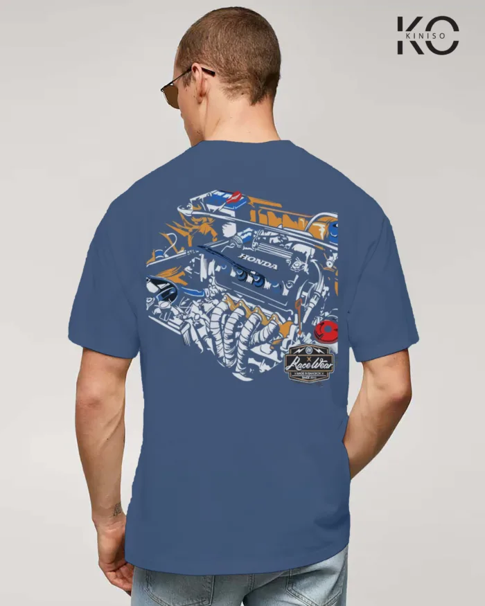 Graphic car t-shirts for men with Honda Car Engine Style Printed - Image 16
